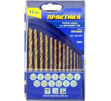 Набор сверл по металлу ПРАКТИКА ПРОФИ ТИТАН 13 шт
