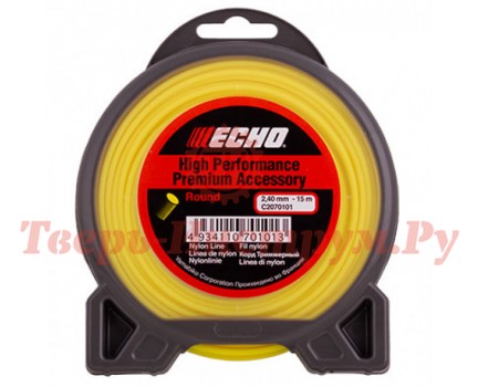 Леска триммерная ECHO Round Line 2.4 15 м Леска триммерная ECHO Round Line 2.4 15 м