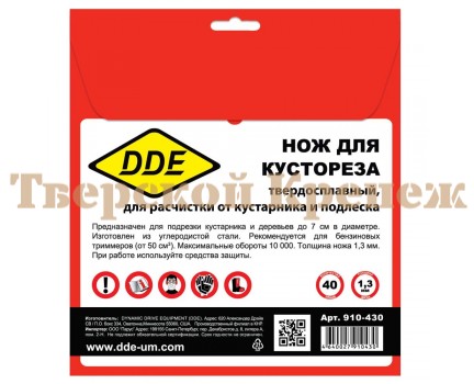 Нож для мотокосы DDE WOOD CUT 225х1.3х25.4/20 40 зубов