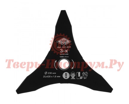 Нож для мотокосы DDE DAGGER CUT 230х1.6х25.4/20 3 зуба