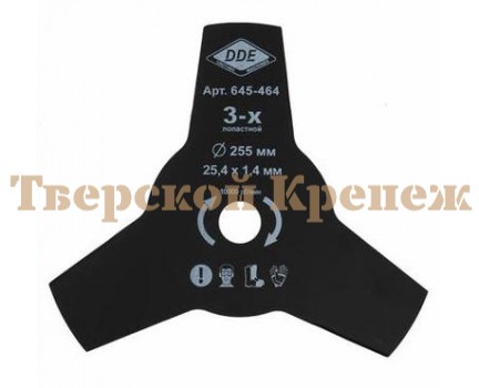 Нож для мотокосы DDE 255х1.4х25.4 3 зуба Нож для мотокосы DDE 255х1.4х25.4 3 зуба