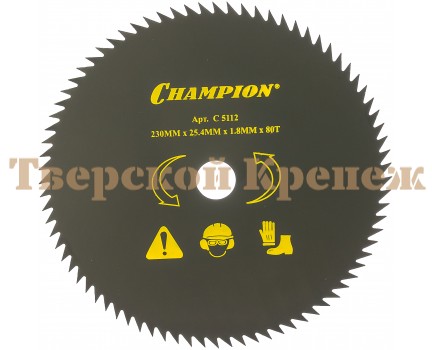 Нож для мотокосы CHAMPION 230х1.8х25.4 80 зубов Нож для мотокосы CHAMPION 230х1.8х25.4 80 зубов