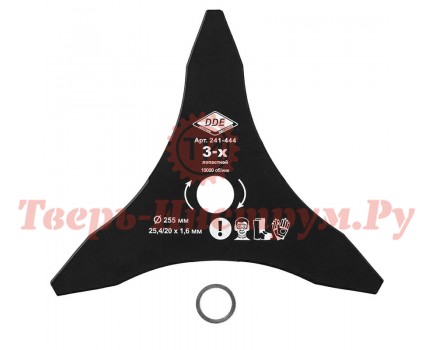 Нож для мотокосы DDE 255х1.6х25.4/20 3 зуба Нож для мотокосы DDE 255х1.6х25.4/20 3 зуба