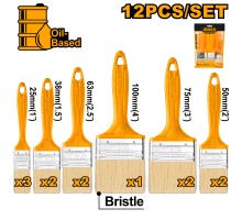 Набор малярных флейцевых кистей INGCO 12 шт