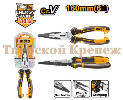 Тонкогубцы INGCO 160 мм Тонкогубцы INGCO 160 мм