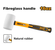 Киянка фибергласовая рукоятка белая INGCO 450 гр