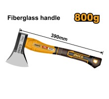 Топор с фиберглассовой ручкой INGCO 800 гр
