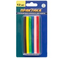 Клей для пистолета цветной ПРАКТИКА 7х100 12 шт