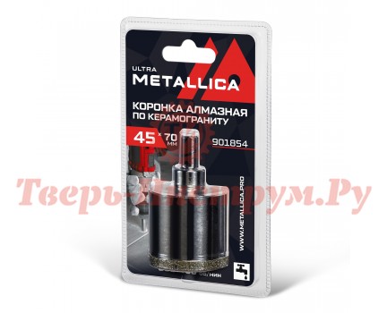 Коронка алмазная по керамограниту METALLICA Ultra 45х70 мм