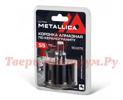 Коронка алмазная по керамограниту METALLICA Ultra 55х70 мм Коронка алмазная по керамограниту METALLICA Ultra 55х70 мм