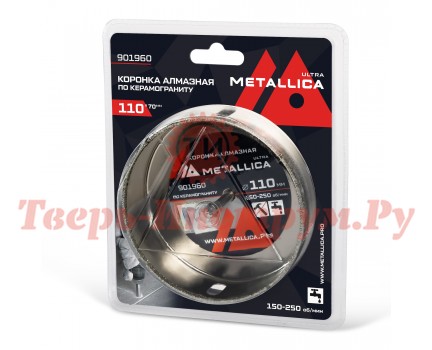 Коронка алмазная по керамограниту METALLICA Ultra 110х70 мм Коронка алмазная по керамограниту METALLICA Ultra 110х70 мм
