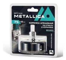 Коронка по стеклу и керамике METALLICA Optima 75 мм 1 шт