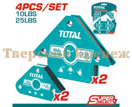 Набор магнитных держателей TOTAL 4 шт