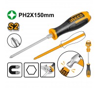 Отвертка крестовая ударная INGCO PH2 x 150