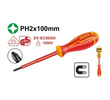 Отвертка диэлектрическая INGCO PH2 x 100