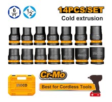 Набор головок торцевых ударных INGCO1/2" 14 шт