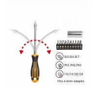 Отвертка с гибким стержнем INGCO AKSDFL1208