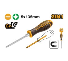 Отвертка двухсторонняя INGCO PH-1+SL5 135 мм
