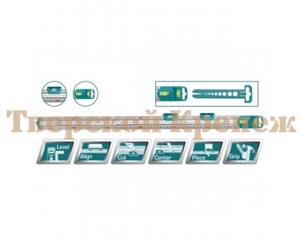 Линейка с уровнем TOTAL 600 мм