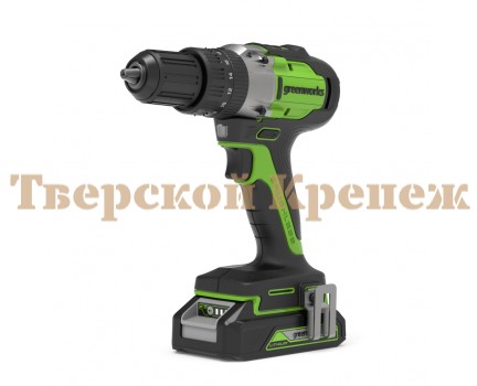 Аккумуляторная дрель шуруповерт GREENWORKS GD24DD60