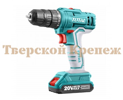 Аккумуляторная дрель шуруповерт TOTAL 20В 2.0 Ач Аккумуляторная дрель шуруповерт TOTAL 20В 2.0 Ач