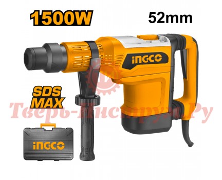 Перфоратор SDS MAX INGCO 15 Дж, 1500 Вт, мак 45 мм Перфоратор SDS MAX INGCO 15 Дж, 1500 Вт, мак 45 мм