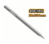 Зубило острое HEX28 INGCO 300 мм
