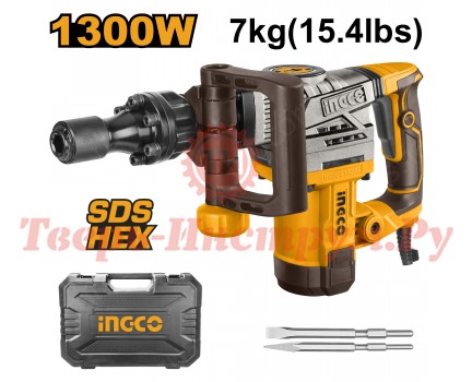 Отбойный молоток INGCO 1300 Вт 20 Дж HEX 30 Отбойный молоток INGCO 1300 Вт 20 Дж HEX 30