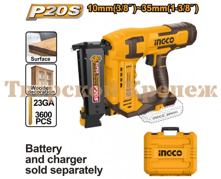 Нейлер аккумуляторный INGCO 20В F10-F35 GA23 Нейлер аккумуляторный INGCO 20В F10-F35 GA23