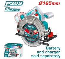 Аккумуляторная дисковая пила TOTAL 20В 165 мм, BL,