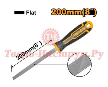 Напильник плоский INGCO №2 200 мм INDUSTRIAL Напильник плоский INGCO №2 200 мм INDUSTRIAL