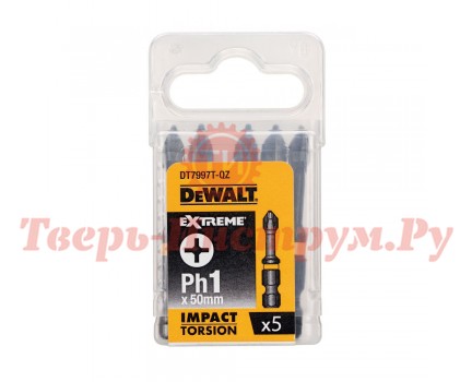 Биты ударные DEWALT IMPACT Torsion PH1 50 мм 5 шт Биты ударные DEWALT IMPACT Torsion PH1 50 мм 5 шт