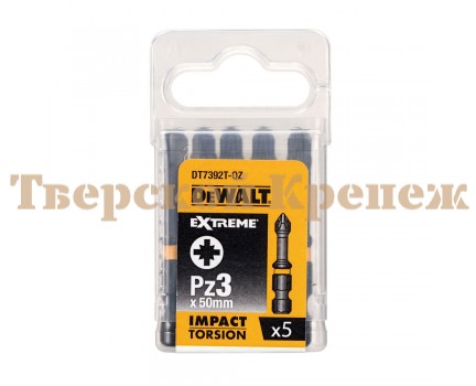 Биты ударные DEWALT IMPACT Torsion PZ3 50 мм 5 шт Биты ударные DEWALT IMPACT Torsion PZ3 50 мм 5 шт