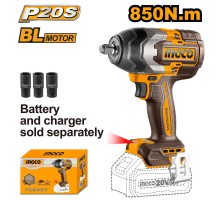 Гайковерт аккумуляторный INGCO 20В, 850 Нм, 1/2", BL