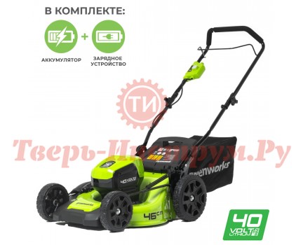 Газонокосилка аккумуляторная GREENWORKS GD40LM46HPK8 Газонокосилка аккумуляторная GREENWORKS GD40LM46HPK8