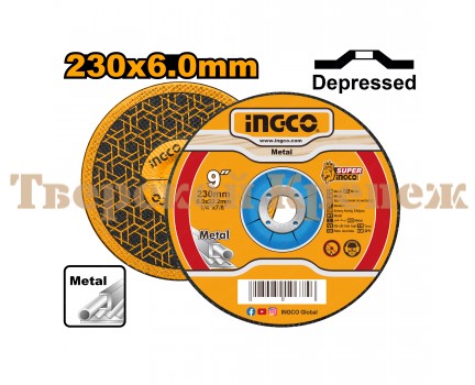 Круг шлифовальный по металлу INGCO 230х6.0х22 Круг шлифовальный по металлу INGCO 230х6.0х22