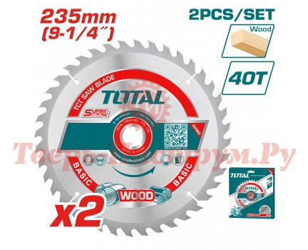 Диск пильный по дереву TOTAL 235x30x40T 2 шт Диск пильный по дереву TOTAL 235x30x40T 2 шт