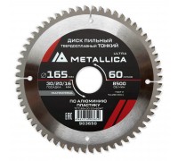Диск пильный по алюминию METALLICA Ultra Thin 165x30/20/16х2.0х60z