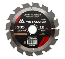 Диск пильный по дереву METALLICA Ultra 185x30/20/16х2.4х16z