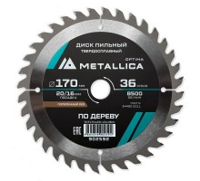 Диск пильный по дереву METALLICA Optima 170x20/16х2.4х36z