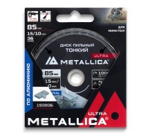 Диск для мини-пилы по алюминию METALLICA Ultra 85x15/10 мм, 36z, 1.8 мм