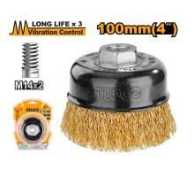 Щетка для ушм чашеобразная мягкая INGCO 100 мм