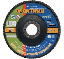 Круг лепестковый торцевой ПРАКТИКА 125х22 P80