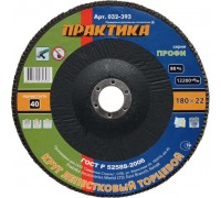 Круг лепестковый торцевой ПРАКТИКА 180х22 P40