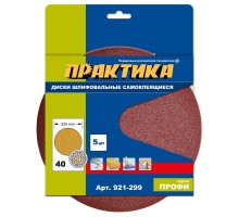 Круг шлифовальный ПРАКТИКА Ø225 P40 5 шт