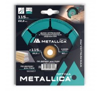 Диск отрезной по дереву METALLICA Optima 115x22 мм #60