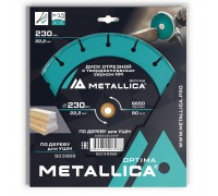 Диск отрезной по дереву METALLICA Optima 230x22 мм #60