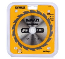 Диск пильный по дереву DEWALT CONSTRUCTION 165х30 18z ATB 20°