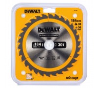 Диск пильный по дереву DEWALT CONSTRUCTION 184х30 30z ATB 10°