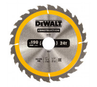 Диск пильный по дереву DEWALT CONSTRUCTION 190х30 24z ATB 10°
